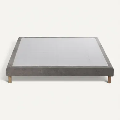 Sommier Tapissier Eden Gris Clair Bois Massif Chenille Bouclettes 140x200 Sommier Tapissier Eden Gris Clair Bois Massif Chenille Bouclettes 140x200