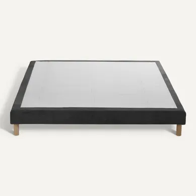 Sommier Tapissier Eden Gris Anthracite Bois Massif Chenille Bouclettes 140x200 Sommier Tapissier Eden Gris Anthracite Bois Massif Chenille Bouclettes 140x200