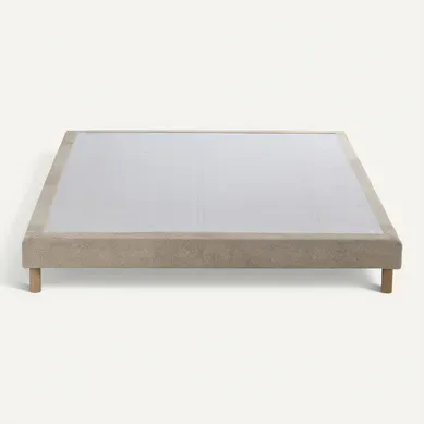 Sommier Tapissier Eden Crème Bois Massif Chenille Bouclettes 140x200 Sommier Tapissier Eden Crème Bois Massif Chenille Bouclettes 140x200