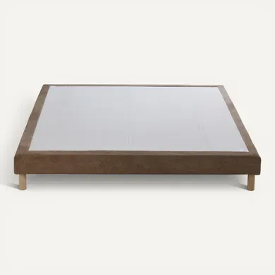 Sommier Tapissier Eden Moka Bois Massif Chenille Bouclettes 140x200 Sommier Tapissier Eden Moka Bois Massif Chenille Bouclettes 140x200
