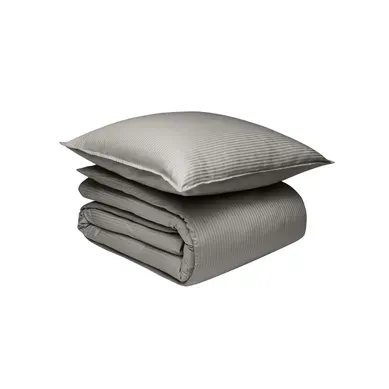 Parure De Lit En Satin De Coton Gris 260x240