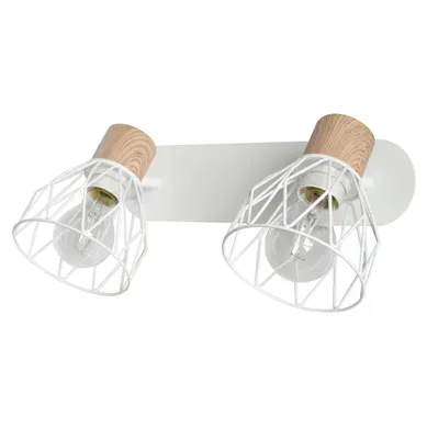 Spot 2 lumières L. 40 cm CLAYTON blanc vue de profil