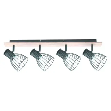 Plafonnier 4 lumières métal BRADY noir Plafonnier 4 lumières métal BRADY noir vue de face