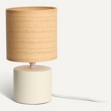 Lampe à poser H. 23,5 cm SHANI Ecru Lampe à poser H. 23,5 cm SHANI Ecru vue 3/4