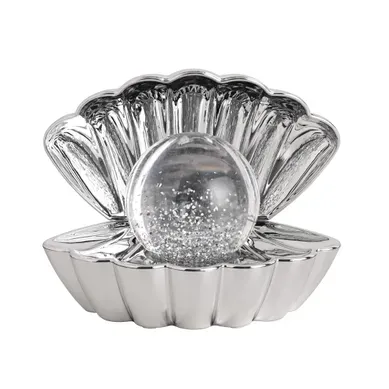 Coquillage lumineux H. 14,8 cm SIENA Chromé vue 3/4