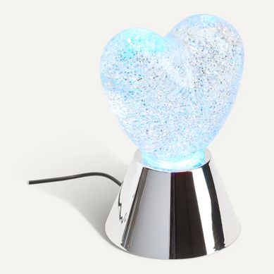 Objet lumineux coeur H. 16 cm DUA Chromé vue 3/4