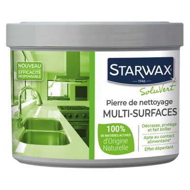 Pierre de nettoyage blanche SOLUVERT 375 g Pierre de nettoyage blanche SOLUVERT 375 g vue de face