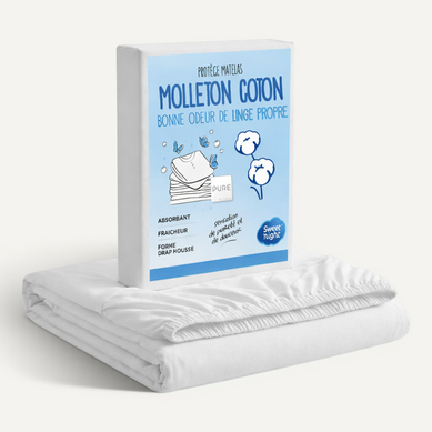 Protège Matelas 160x200 - Molleton 100% Coton - Senteur Linge Propre Aux Perles De Fleurs Protège Matelas 160x200 - Molleton 100% Coton - Senteur Linge Propre Aux Perles De Fleurs