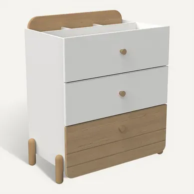 Commode 3 Tiroirs Edaj Blanc Commode 3 Tiroirs Edaj Blanc
