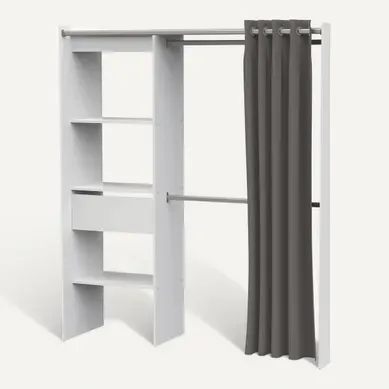 Kit dressing extensible L. 114-168 cm MOKA blanc Kit dressing extensible L. 114-168 cm MOKA blanc vue 3/4
