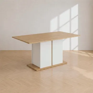 Table de séjour 160cm AXELLE imitation chêne/ blanc