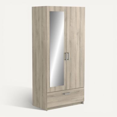Armoire 2 portes 1 tiroir L.89 cm READY imitation chêne kronberg Armoire 2 portes 1 tiroir L.89 cm READY imitation chêne kronberg vue 3/4