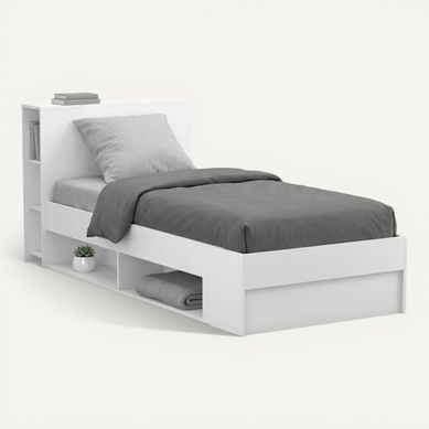 Lit 90x190/200 cm ORPHEE blanc Lit 90x190/200 cm ORPHEE blanc vue 3/4