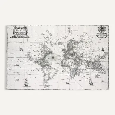 Toile 50x70 cm CARTE VINTAGE Lario noir Toile 50x70 cm CARTE VINTAGE Lario noir vue de face