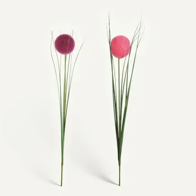 Herbe boule H. 64 cm Rose fushia Herbe boule H. 64 cm Rose fushia vue de face