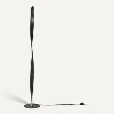 Lampadaire LED droit H. 140 cm TWIST Noir Lampadaire LED droit H. 140 cm TWIST Noir vue 3/4