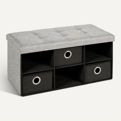 Banc pliable HARTLEY Gris vue 3/4