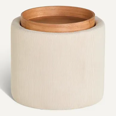 Pouf H. 46 cm SIMON Blanc Pouf H. 46 cm SIMON Blanc vue 3/4
