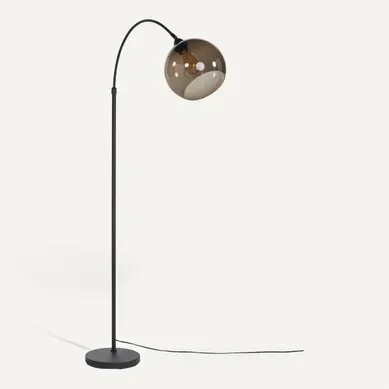 Lampadaire en métal H. 195 cm GIANNIS Noir vue 3/4