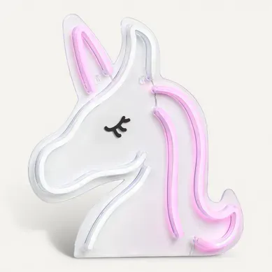 Néon mural Led USB H. 33 cm UNICORN Rose et blanc Néon mural Led USB H. 33 cm UNICORN Rose et blanc vue 3/4