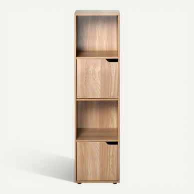 Meuble 4 Cases Décor Bois 2 Portes - L31 X H120 Cm Meuble 4 Cases Décor Bois 2 Portes - L31 X H120 Cm