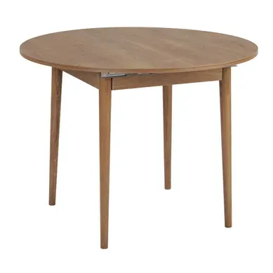 Table À Manger Effet Bois Ronde Extensible De 100 À 131 Cm - Klara