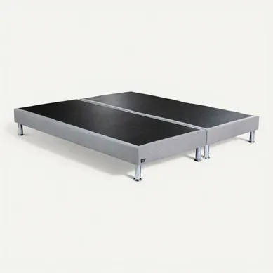Sommier gris cobalt 2x80x200cm EBAC PRIMO vue 3/4