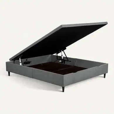 Lit coffre électrique 140x190 NUIT FAUBOURG TRIOMPHE 2 anthracite vue 3/4
