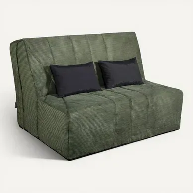 Banquette-lit BZ DOUCEUR tissu velours vert Banquette-lit BZ DOUCEUR tissu velours vert vue 3/4
