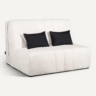 Banquette-lit BZ XL DOUCEUR tissu velours beige vue 3/4