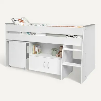Lit combiné avec bureau 90x200 cm LOAN blanc Lit combiné avec bureau 90x200 cm LOAN blanc vue 3/4