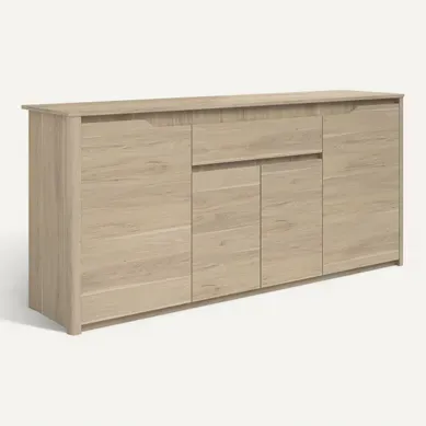 Buffet 4 portes 185 cm WENDY imitation chêne Buffet 4 portes 185 cm WENDY imitation chêne vue 3/4