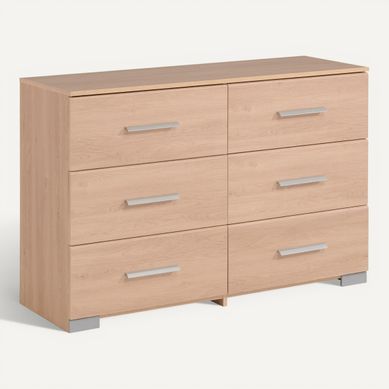 Commode 6 tiroirs EKKO imitation chêne Commode 6 tiroirs EKKO imitation chêne vue 3/4