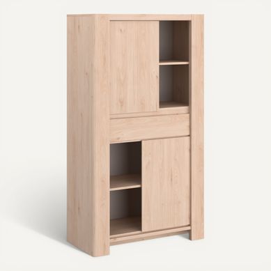 Buffet haut 2 portes H.161 cm PORTLAND imitation chêne Buffet haut 2 portes H.161 cm PORTLAND imitation chêne vue 3/4