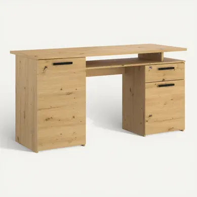Bureau droit MINISTER Imitation chêne artisan Bureau droit MINISTER Imitation chêne artisan vue 3/4
