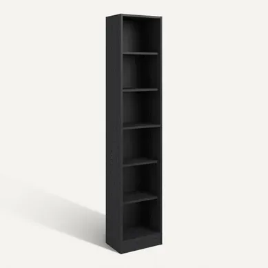 1/2 bibliothèque 5 tablettes MAYENCE Imitation chêne noir 1/2 bibliothèque 5 tablettes MAYENCE Imitation chêne noir vue 3/4