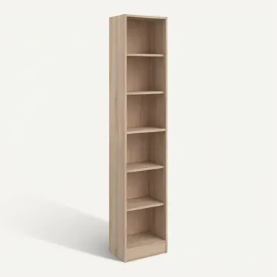 1/2 bibliothèque 5 tablettes MAYENCE Imitation chêne 1/2 bibliothèque 5 tablettes MAYENCE Imitation chêne vue 3/4