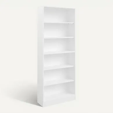 Bibliothèque 5 tablettes MAYENCE Blanc vue 3/4