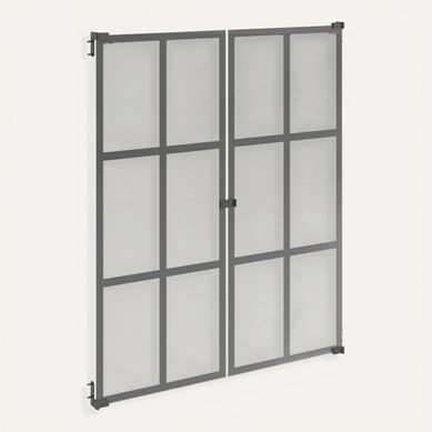 Lot de 2 portes verre atelier MAYENCE Transparent et noir Lot de 2 portes verre atelier MAYENCE Transparent et noir vue 3/4