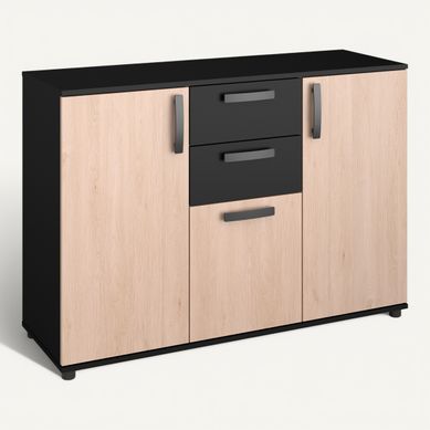 UNIQUE Buffet Commode Meuble de rangement chêne fumé 69,5x34x90 cm bois