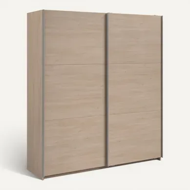 Armoire 2 portes couli. L.180 SWING imitation chêne vue 3/4