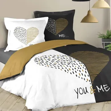 Housse De Couette 220x240 + 2 Taies Miu Coton Housse De Couette 220x240 + 2 Taies Miu Coton