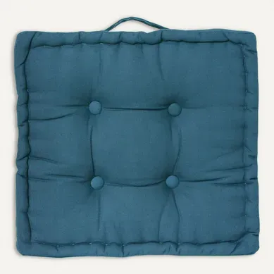 Coussin De Sol Bleu Canard 40x40 Cm