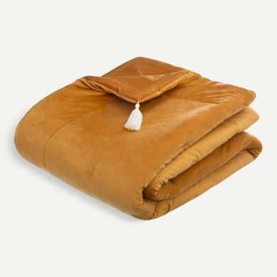 édredon Velours 80x180 Cm Sonia Ocre