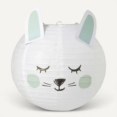 Suspension Boule Japonaise Lapin Bleu D35