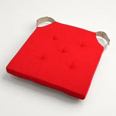 Lot De 4 Galettes De Chaise Attaches Velcro 38x38 Coloris Rouge Lot De 4 Galettes De Chaise Attaches Velcro 38x38 Coloris Rouge