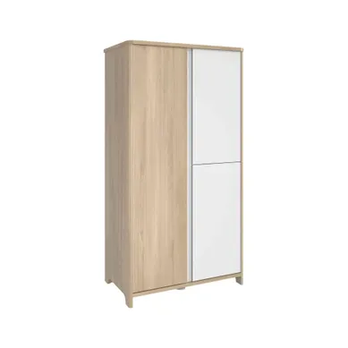 Armoire 3 Portes Sacha En Bois Imitation Chêne Bocage Et Blanc - Galipette