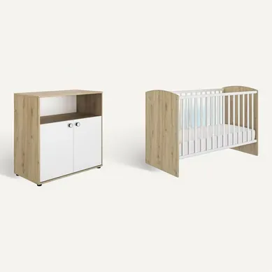 Ensemble Bébé Arthur En Bois - Marron - 70x140 Cm Ensemble Bébé Arthur En Bois - Marron - 70x140 Cm