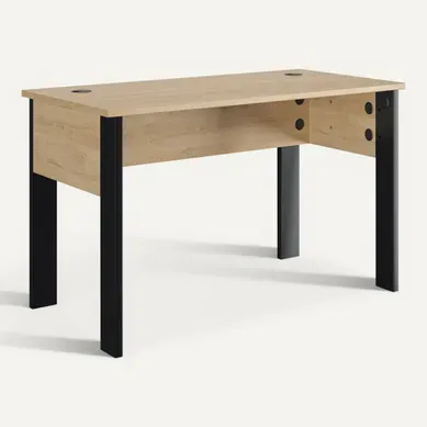 Bureau L. 136 cm FARO imitation Chêne et noir vue 3/4