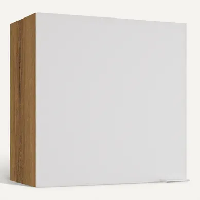 Haut 60 cm 1 porte EDEN chêne - blanc vue 3/4